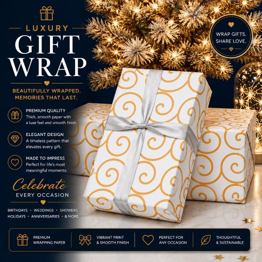 Goud Swirl Inpakpapier