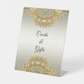 Goud  tafelblad Tekens Reclamebord Met Voetstuk (Voorkant)