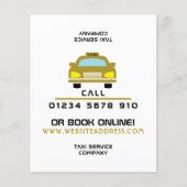 Goud Taxi Cab Logo met Prijslijst Flyer (Voorkant)