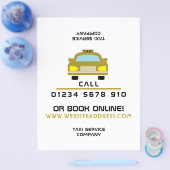 Goud Taxi Cab Logo met Prijslijst Flyer (Enkel)