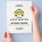 Goud Taxi Cab Logo met Prijslijst Flyer (Hand)