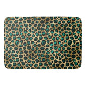 Goud & Teal Glam Luipaardprint Badmat (Voorkant)