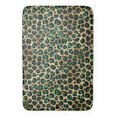 Goud & Teal Glam Luipaardprint Badmat (Voorkant Verticaal)