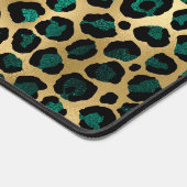 Goud & Teal Glam Luipaardprint Bureaumat (Hoek)