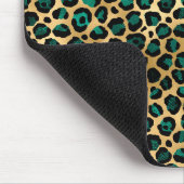 Goud & Teal Glam Luipaardprint Muismat (Hoek)