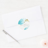 Goud Teal Onderwater Vissen  Noten Over Vissen Ronde Sticker (Envelop)