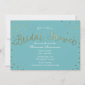Goud & Teal Turquoise Moderne Glam Bruiloftsshower Kaart (Voorkant)