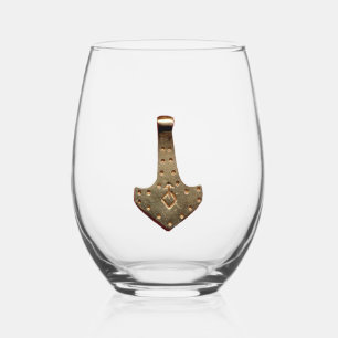 Goud Thor Hammer wijnglas Wijnglas Zonder Voet