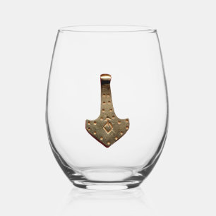 Goud Thor Hammer wijnglas Zonder Voet
