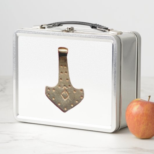 Goud Thor Hammer witte roestvrije lunchbox (In situ)