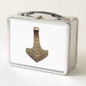Goud Thor Hammer witte roestvrije lunchbox (Voorkant)
