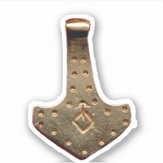 Goud Thor's Hammer contour sticker (Voorkant)