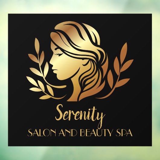 Goud Tint Salon en  vrouw van Spa personaliseren Raamsticker (Vel 3)