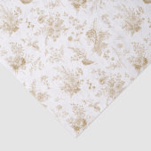 Goud Toile De Jouy Vintage Bloemmotief Chinoiserie Tissuepapier (Detail)