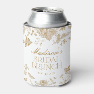 Goud Toile De Jouy Vintage Bloemrijke Bruids Brunc Blikjeskoeler