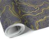 Goud Topografie Inpakpapier (Rol Hoek)