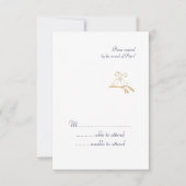 Goud Tortelduifjes RSVP Kaartje (Voorkant)