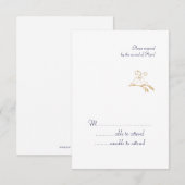 Goud Tortelduifjes RSVP Kaartje (Voorkant / Achterkant)
