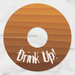 Goud tot bruin-wijnglas wijnglaslabel