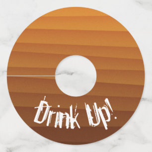 Goud tot bruin-wijnglas wijnglaslabel