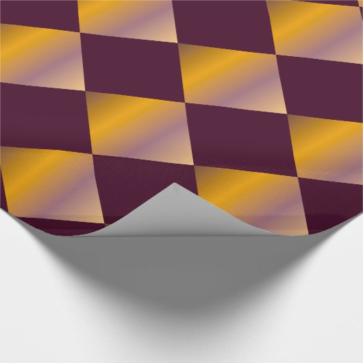 Goud tot Paarse Gradient Check Inpakpapier (Hoek)