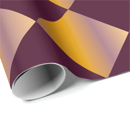 Goud tot Paarse Gradient Check Inpakpapier (Rol Hoek)