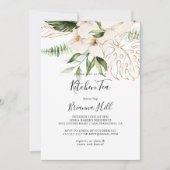 Goud Tropical Foliage Keuken Thee Vrijgezellenfees Kaart (Voorkant)