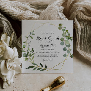 Goud Tropical Leaves Bridal Brunch Vrijgezellenfee Kaart