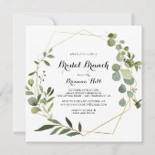 Goud Tropical Leaves Bridal Brunch Vrijgezellenfee Kaart (Voorkant)