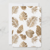Goud Tropical Leaves Wedding Kaart (Achterkant)
