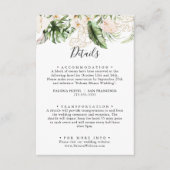 Goud Tropisch Bladgroen Bloemen Bruiloft Details Informatiekaartje (Voorkant)