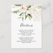 Goud Tropisch Bladgroen Bloemen Bruiloft Routebesc Informatiekaartje (Voorkant)