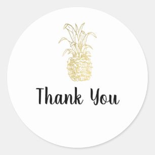 Goud Tropisch Elegant Modern Vintage Ananas Ronde Sticker