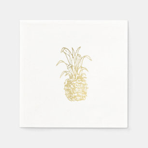 Goud Tropisch Elegant Modern Vintage Ananas Servet