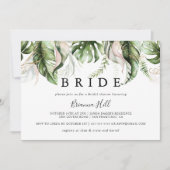Goud Tropisch groen bruid Vrijgezellenfeest Kaart (Voorkant)