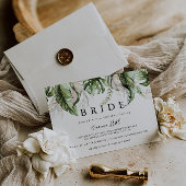Goud Tropisch groen bruid Vrijgezellenfeest Kaart
