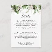 Goud Tropisch groen Bruiloft Details Informatiekaartje (Voorkant)