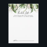 Goud Tropisch groen Bruiloft Emmer Lijst Kaarten<br><div class="desc">Deze gouden tropische groen bruiloft emmer lijst kaarten zijn de perfecte activiteit voor een moderne bruiloft receptie of vrijgezellenfeest. Het ontwerp is voorzien van handbeschilderde waterverf gouden en groene palm- en bananenbladeren met roze bloemetjes netjes gerangschikt in prachtige boeketten. Verander de formulering om aan te passen aan elke levensevenement. Bucket...</div>