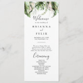 Goud Tropisch groen bruiloft programma Programmakaart (Voorkant)