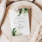 Goud Tropisch groen Casual bruiloft Kaart