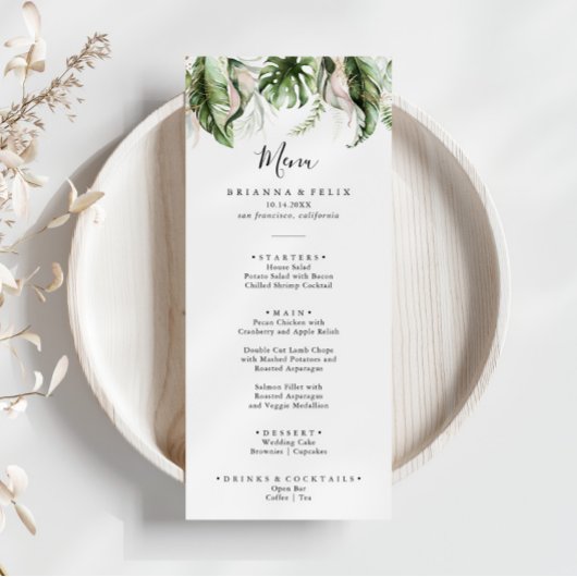 Goud Tropisch groen diner Menu
