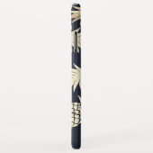 Goud Tropische Ananas Patroon Blauw Monogram Case-Mate iPhone Case (Achterkant/rechts)