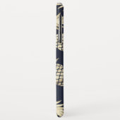 Goud Tropische Ananas Patroon Blauw Monogram Case-Mate iPhone Case (Achterkant/links)