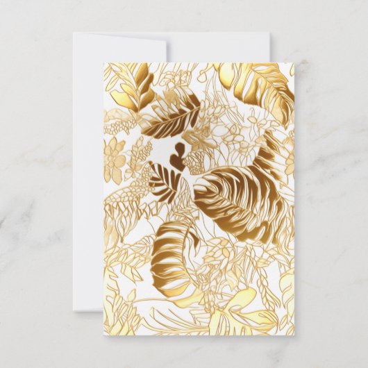 Goud Tropische Bestemming Bruiloft Save the Date RSVP Kaartje (Achterkant)