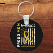 Goud Trots Moeder van een Krijger Kindertijd Kanke Sleutelhanger (Voorkant)