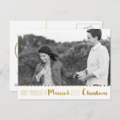 Goud, Trouw en Helder Kerstmis sparen de Datum Aankondigingskaart (Voorkant / Achterkant)