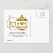 Goud, Trouw en Helder Kerstmis sparen de Datum Aankondigingskaart (Achterkant)