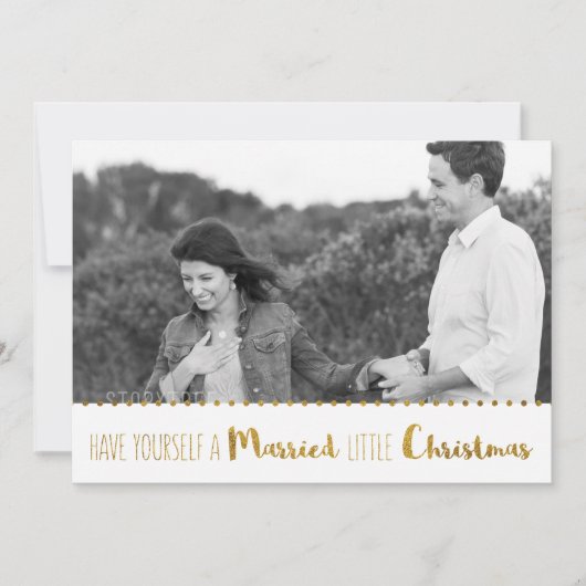 Goud, Trouwen en Helder Kerst Save the Date (Voorkant)