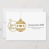 Goud, Trouwen en Helder Kerst Save the Date (Achterkant)
