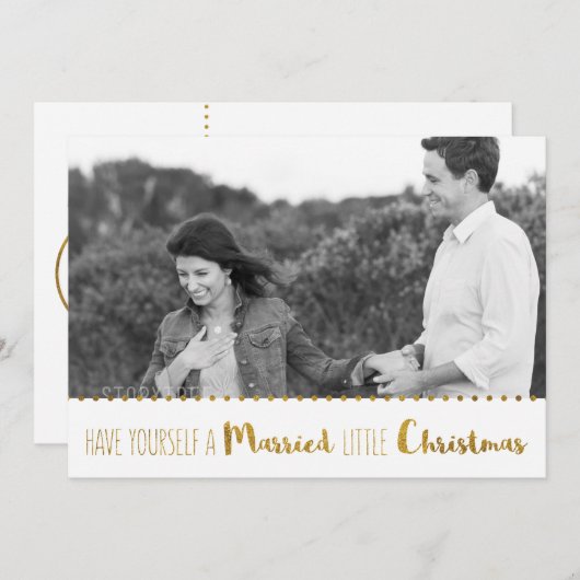 Goud, Trouwen en Kerstmis Save the Date (Voorkant / Achterkant)